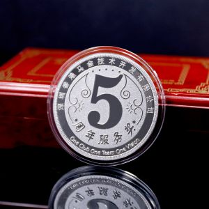 純銀紀念章(zhāng)定制logo訂做周年(nián)純金(jīn)紀念章(zhāng)